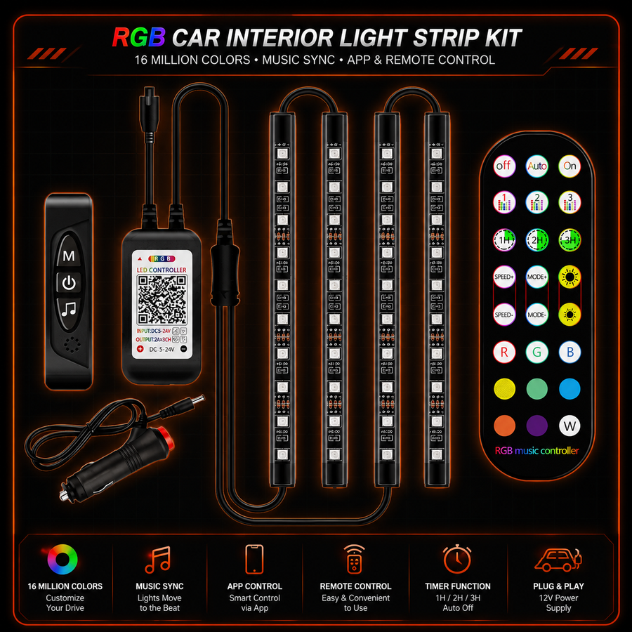 RGB Music Sync Car Ambient Lights