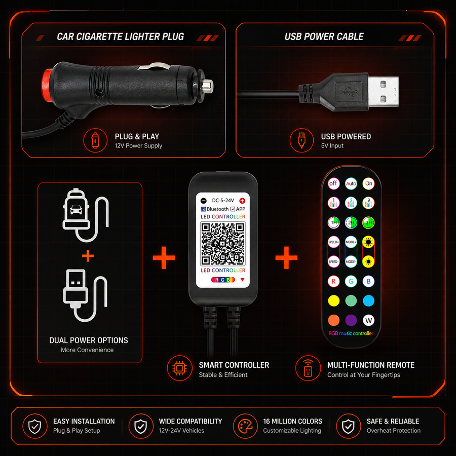 RGB Music Sync Car Ambient Lights