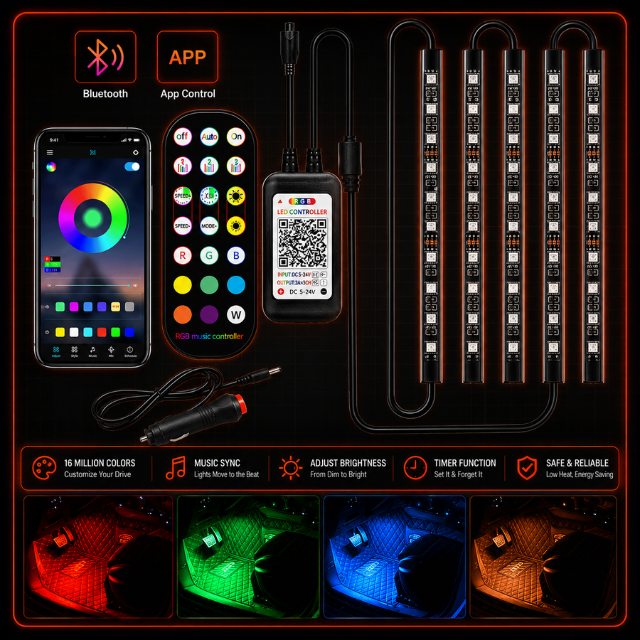 RGB Music Sync Car Ambient Lights